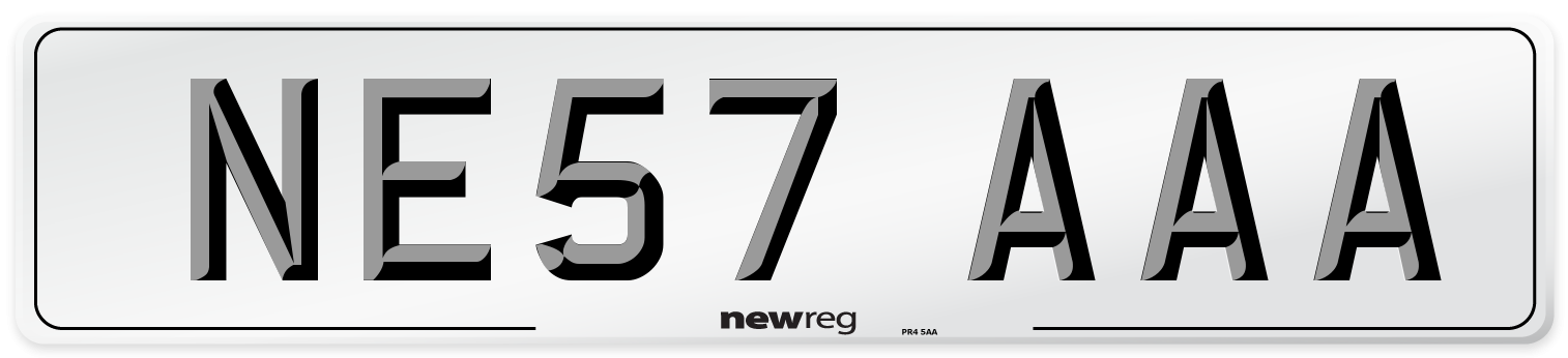 NE57 AAA Number Plate from New Reg